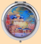 Зеркало металлическое складное Зимний собор (круглое)