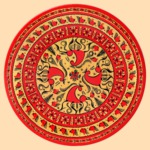 Тарелка мезенская роспись Круглая (25 см)
