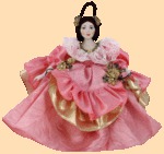 Кукла на чайник для самовара Европа розовое платье (фарфор)