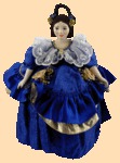 Кукла на чайник для самовара Европа синее платье (фарфор)