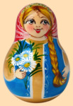 Матрёшка неваляшка круглая Ромашки (модель №2)