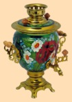 Самовар электрический Маки и ромашки на зелёном (3л)